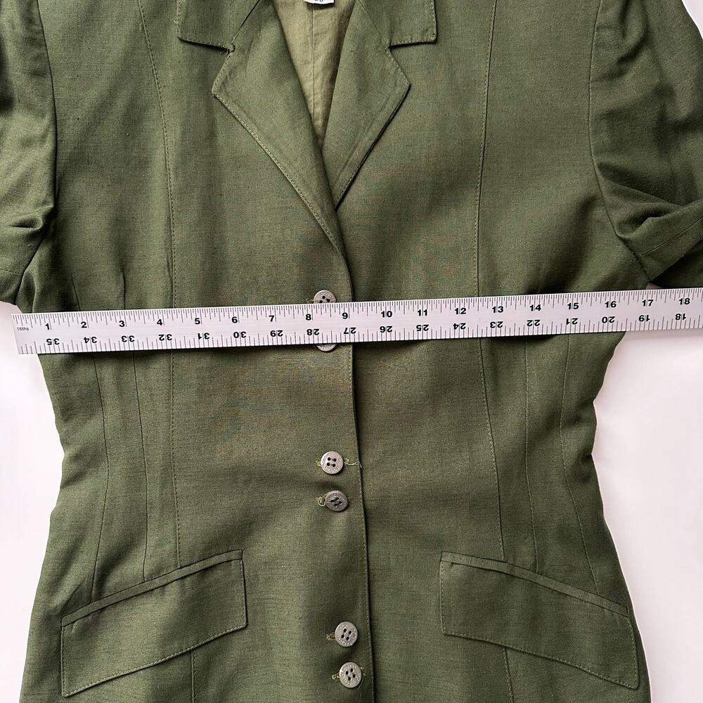 Don Algodon Vintage 90s‎ Madrid Spain Cotton Blazer Olive women 38 - Picture 5 of 7